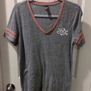 Fox Women's Gray V Neck T-Shirt